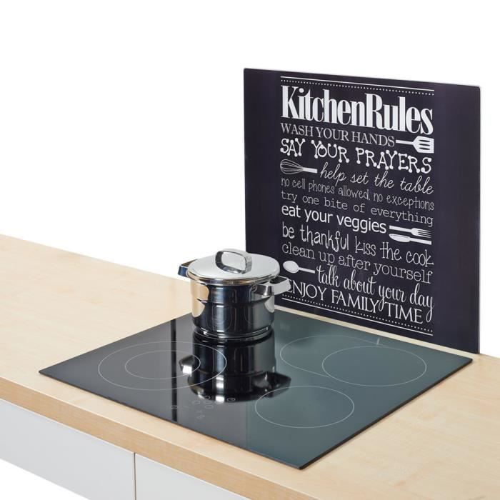 Plaque de protection - ZELLER - Verre trempé - 50x50 cm - Résistant aux chocs - Design contemporain