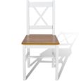 80993-Vintage Chaise de cuisine - Chaises de salle à manger 2 pcs Blanc Bois de pin - Fauteuil de Relaxation - Moderne-1