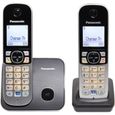 Téléphone résidentiel sans fil PANASONIC KX-TG6812 - Duo - Argent et noir - Répertoire 120 noms et numéros-1