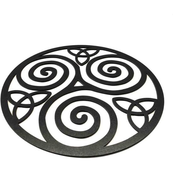 Décoration Murale En Bois Triskèle Celtique - Symbole Spirituel Triple Spirale, Art Mural Pour Salon, Méditation