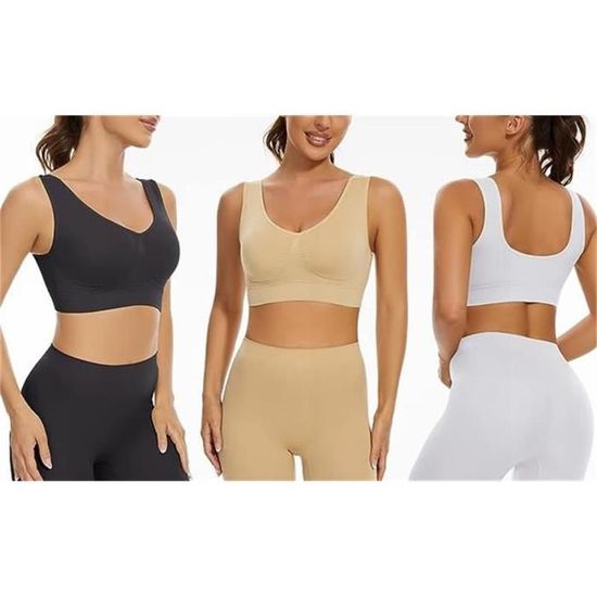 Lot de 3 soutiens-gorge post-partum, couleur unie, boucle avant, fin Lot de 3 soutiens-gorge post-partum, couleur unie, boucle avant, fin