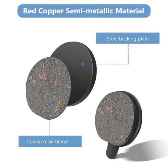 Plaquettes De Frein Semi-métal – Lot 4 Paires Pour Scooter Et Trottinette électrique, 4 Mm, Cuivre Rouge, Haute Résistance à L'usure