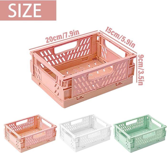 Zerdyne Lot de 3 caisses de rangement pliables en plastique gris de 30 L, panier de rangement pliable empilable