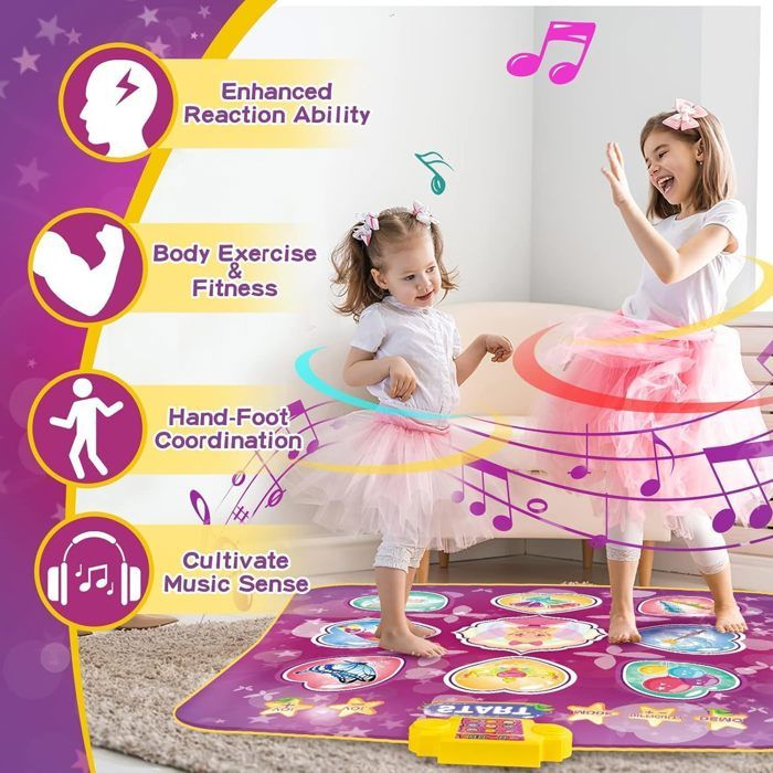 Tapis Jeu Musical Piles Aa Tapis De Danse Licorne Ulikey - 5 Modes LED Musical Pour Enfants 3-12 Ans Tapis Danse