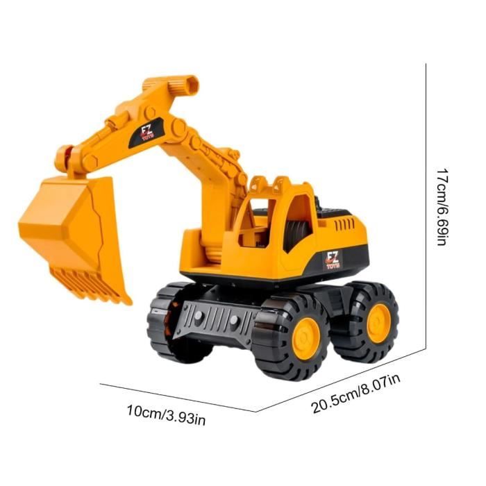 Lot De 3 Pelleteuses Jouets - Camion Benne, Bulldozer Et Excavatrice - Véhicules De Chantier à Friction Pour Enfants 3-7 Ans