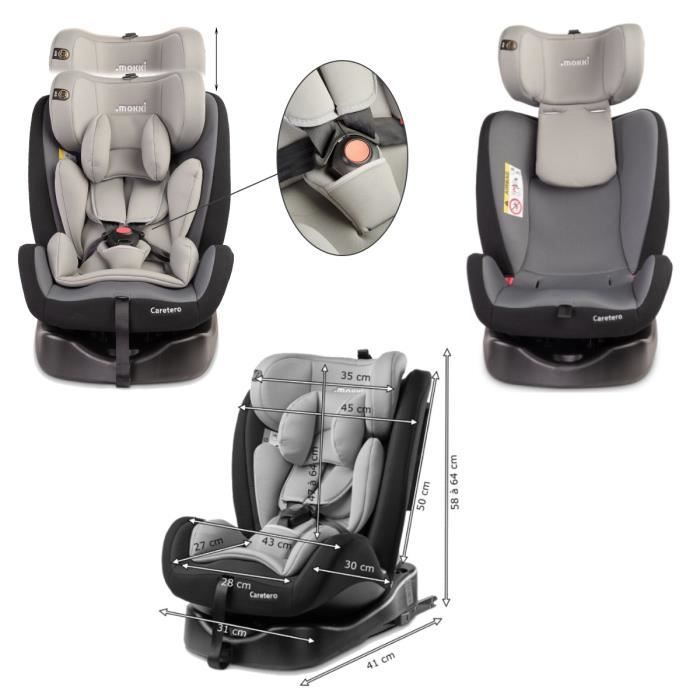 SIÉGE AUTO PIVOTANT 360° ISOFIX GRIS – MON BEBE - CoinBébé