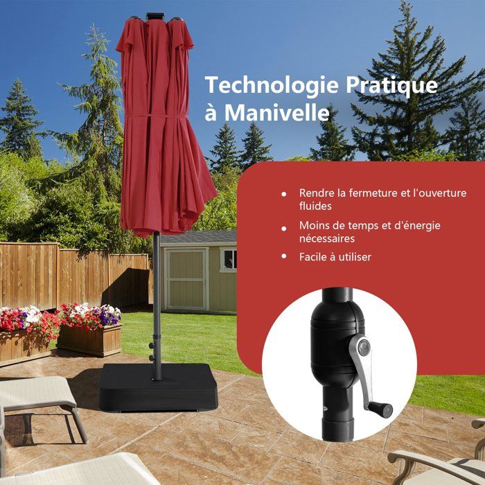 Dubbele Parasol - 160x300 - Donkergrijs kopen