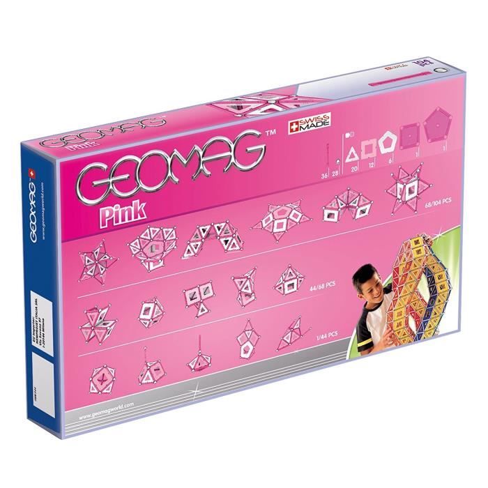 GEOMAG PINK Jeu de Construction Magnétique 104pcs - Jeux - Jouets GEOMAG PINK Jeu de Construction Magnétique 104pcs - Jeux - Jouets