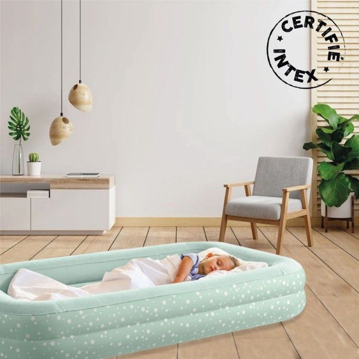 Matelas gonflable enfant place gonfleur Intex Vert Lit