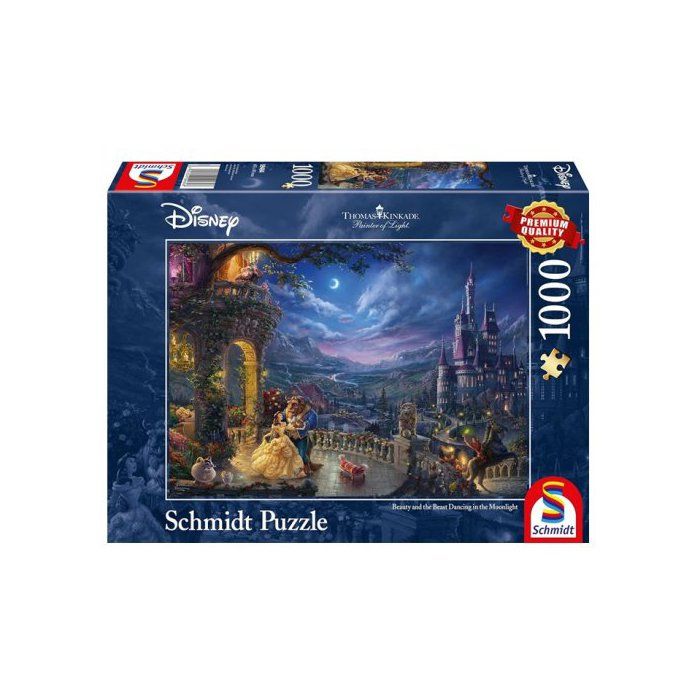 Puzzle 1000 pieces - La Belle et la Bete, Danse au Clair de Lune ...