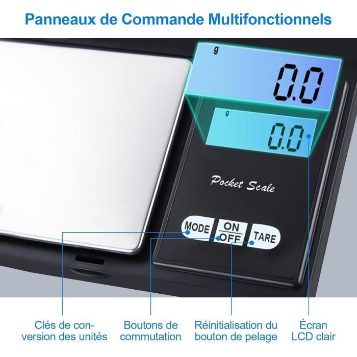 Balance De Precision 1000G-0.1G Balance Gramme Avec Affichage Lcd Et ...