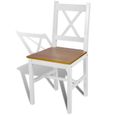 80993-Vintage Chaise de cuisine - Chaises de salle à manger 2 pcs Blanc Bois de pin - Fauteuil de Relaxation - Moderne-2