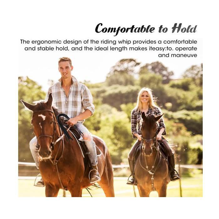 Fouet D'équitation En Cuir Synthétique Avec Franges - Poignée Ergonomique Avec Boucle - Pour Entraînement, Saut, Spectacle équestre