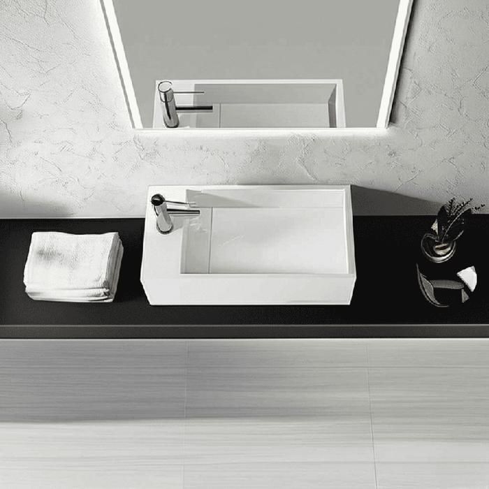 Meuble De Salle De Bain Suspendu En Teck Clair Avec Double Vasque - 115