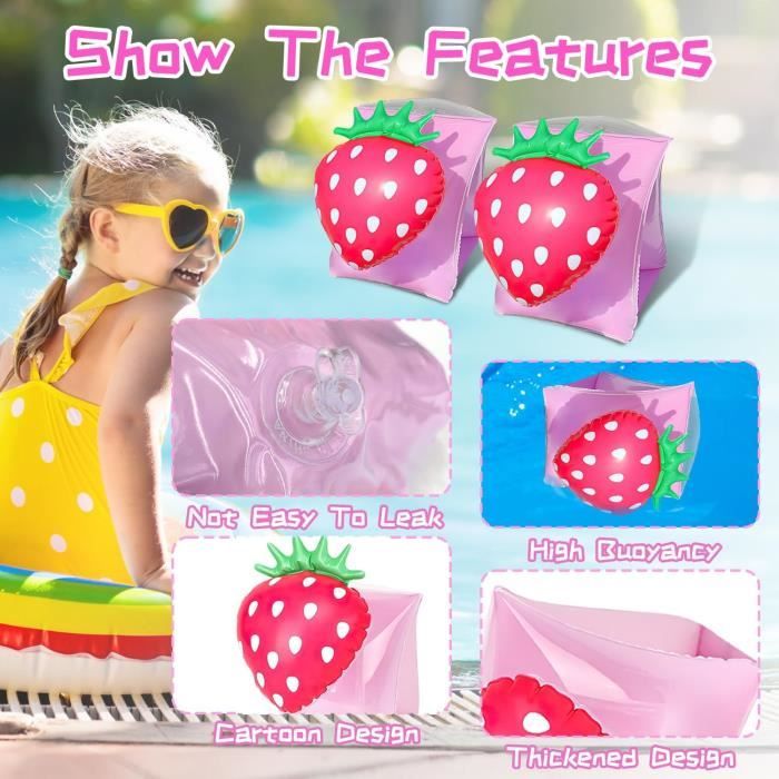 2 Paires Brassard Natation Enfant,Brassard Gonflable ,Bracelets Anneaux