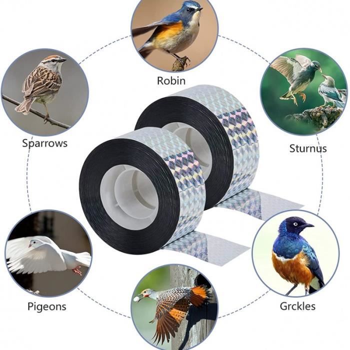 Bande Réfléchissante Anti-Oiseaux 80m X 2,4cm - Ruban Dissuasif Jardin Maison Et Balcon