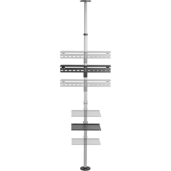 Support TV Maclean MC-791N Télescopique Plafond/Sol Avec Étagère (37-70 Pouces, Neuf)