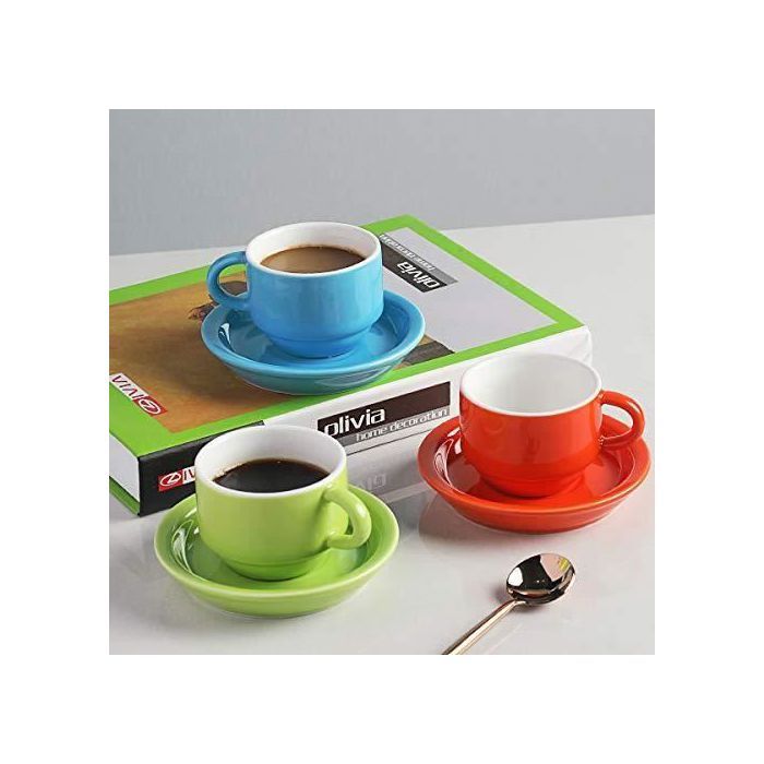 Set De 4 Tasses à Café Empilables En Céramique - Avec Support En Fer, Pour Espresso, Thé, Bureau - 9