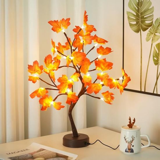 Arbre Lumineux LED Vintage Avec Oiseaux Rouges - 60 LED Scintillantes, Décoration Noël/Halloween