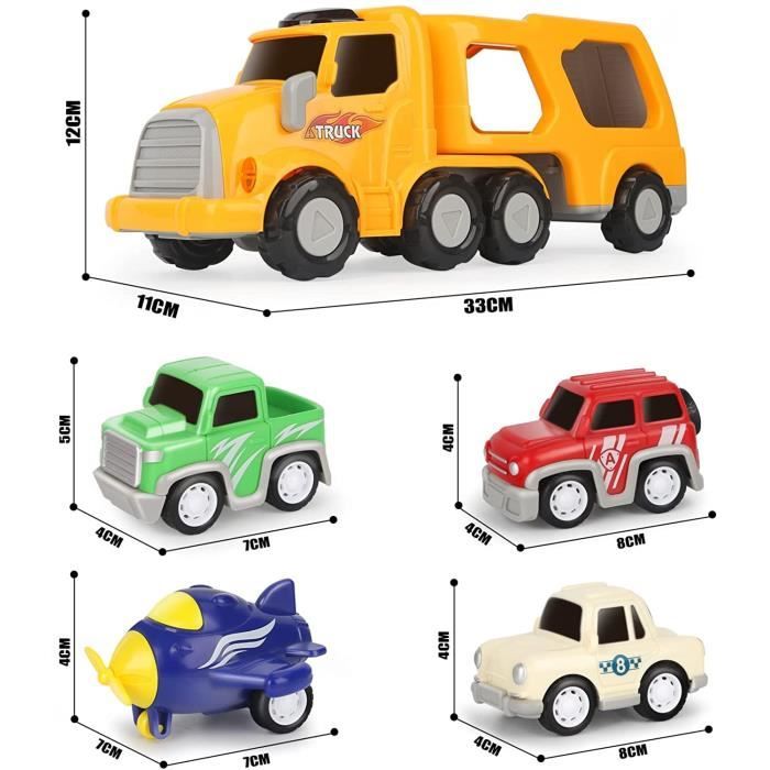 Jenilily Camion Jouet Enfant 1 2 3 4 5 6 Ans Garcon, Cadeau Enfant Garcon Petite Voiture 1-6 Ans Jouet Cadeau Anniversaire Fille Jaune Véhicules Enfants