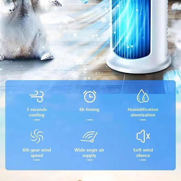 Climatiseur Mobile 4 en 1 - Réservoir 8L - Minuterie - Humidificateur Climatiseur Mobile 4 en 1 - Réservoir 8L - Minuterie - Humidificateur