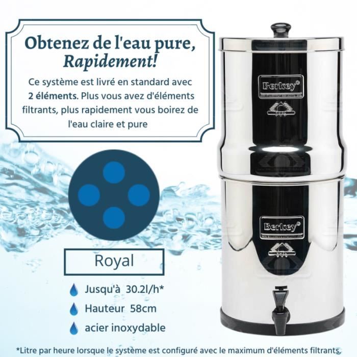 Fontaine Filtrante Royal Berkey® 12.3 litres - 2 filtres Black Berkey® -  Ref RB4X4-BB - Cdiscount Electroménager