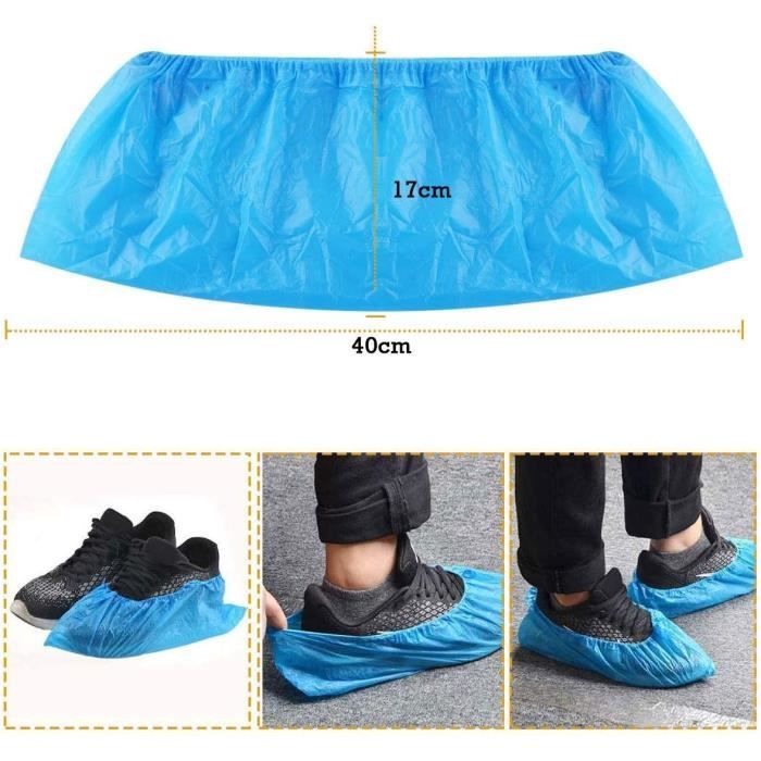Sonew 100pcs PE couvre-chaussures domestique jetable épaissi protège- chaussures étanche à la poussière, couvre-chaussures jetables, protège- chaussures 