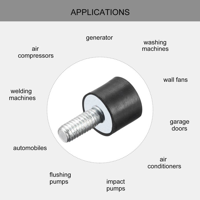 Support En Caoutchouc Isolateur Anti-Vibration En Caoutchouc, 4 Pièces
