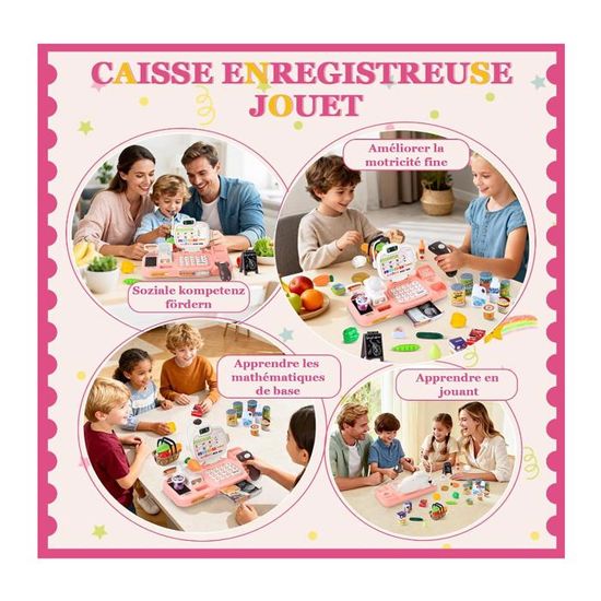 Caisse enregistreuse jouet pour enfants, Simulation de caisse pour