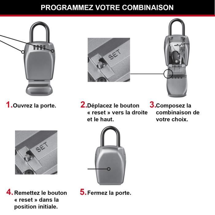 Master Lock 1488EURDAT Protector pour Porte de Garage Basculante avec Serrure à Clé, Noir