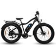DERUIZ LAVA 26"Vélo électrique 750W Fat Bike vélo de VTT Amovible Batterie au Lithium 48V 624Wh E-Bike 7 speeds Shimano(Noir)-0