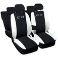 Lupex Shop Housses de siège auto compatibles pour C3 Noir Blanche-0