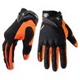 Gants de moto,Gants de Moto Homme Écran Tactile Plein-Doigt,Gant de Moto Femme pour Motocross Combat Escalade Camping-Orange-0