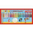 STABILO 18 crayons de couleur Multi-talents Woody 3in1 + 1 pinceau rond taille 8 + 1 taille-crayon-0