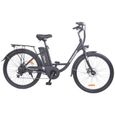 Velo electrique 26 VELOBECANE 7 vitesses Freins a disque autonomie 40km Noir Cdiscount Sport