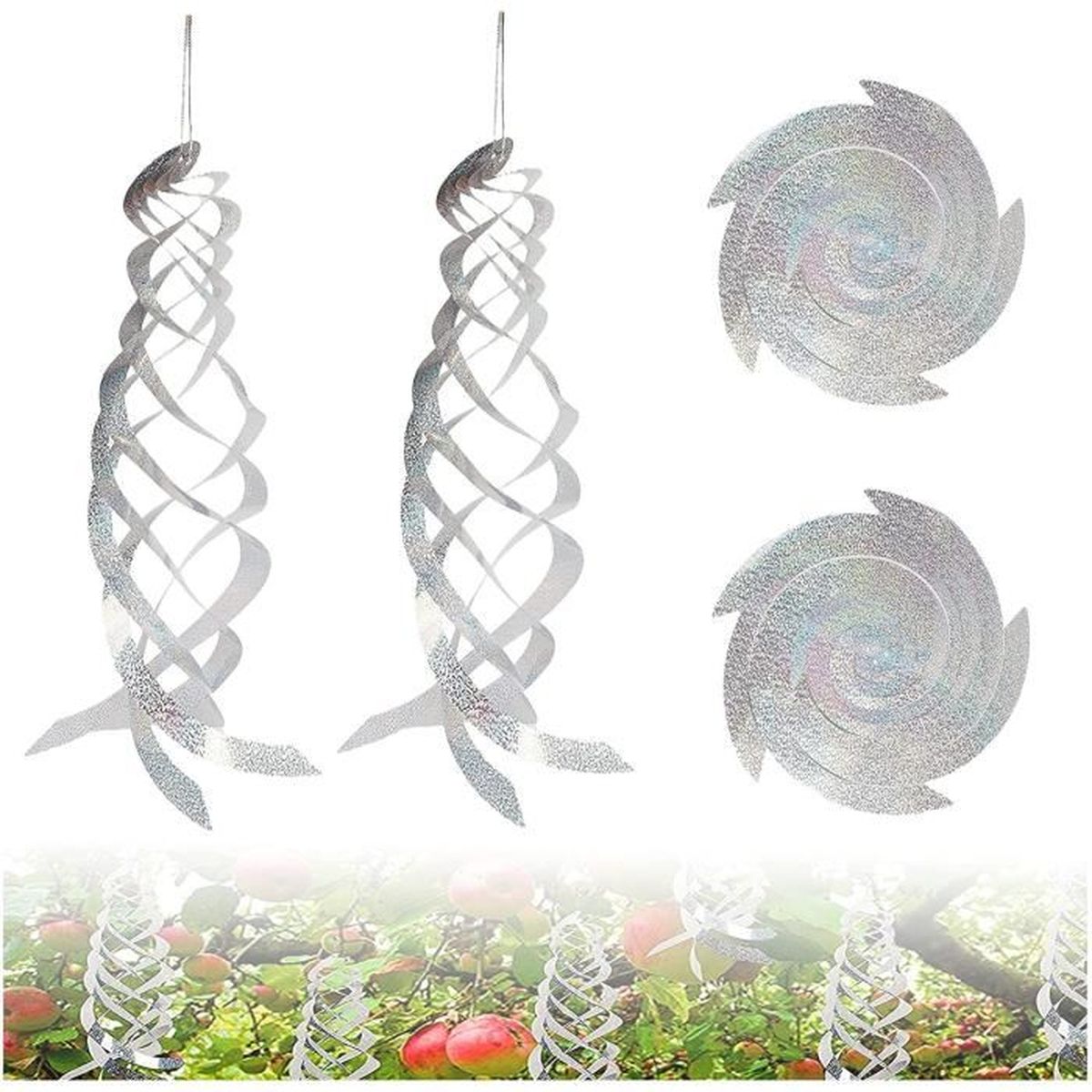 ZTBFHLZQ 12 Pcs Répulsif Oiseaux,Barre Effaroucheur Oiseaux,Effaroucheur Pigeons,Repulsif Pigeon, Anti Pigeon,360 Degrés Repulsif Oiseaux pour Balcon ,Arbres Fruitiers,Potager,Maison