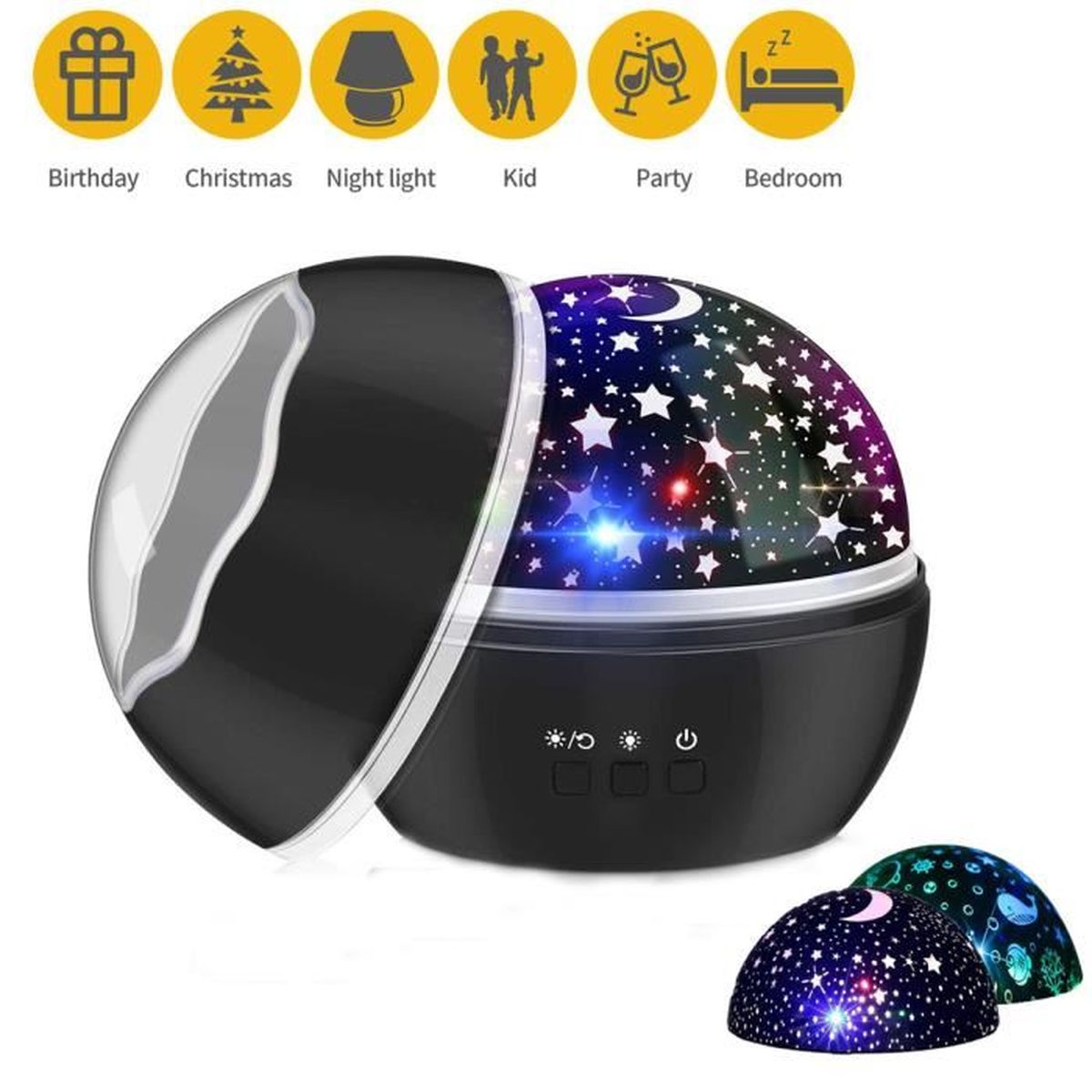 Veilleuse Enfant Etoile Projecteur,Lampe Etoile B/éb/é Projection Lumi/ère Lampe Chevet Avec veilleuse projecteur 360 Rotation Lampe Etoile LED Pour Cadeau D/écoration Chambre Enfants Party Soir/ée Bar