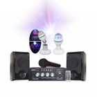 PARTY LIGHT & SOUND NOEL ENFANT KARAOKE BLUETOOTH USB + MICRO + AMPLI + ENCEINTES + LAMPE JEUX DE LUMIERE PA DJ SONO FAMILLE CADEAU