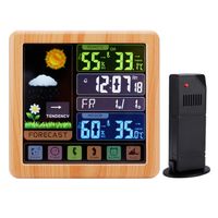 Horloge météo multifonction sans fil à écran tactile écran couleur créatif thermomètre intérieur et extérieur - noir, 1pc