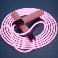 Corde à Sauter Rougeoyante LED Réglable Cool 2.8M Pour Fitness, Sport, Musculation-Rose