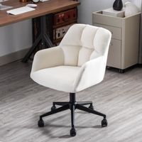 Wahson Chaise de Bureau pivotante en Cuir PU réglable en Hauteur à Domicile Chaise pour Salon ou Conference,Blanc