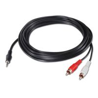 Câble audio Nanocable 10.24.0305 - 3,5mm Mâle - 2 x RCA Mâle - 5 m - Noir