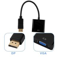 YOSOO adaptateur DP vers VGA 25cm 1080P Display Port DP vers VGA Câble adaptateur de convertisseur de transmission de signal vidéo