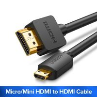 AuTech® Câble Micro HDMI Mâle vers HDMI Mâle Cordon Haut Débit Supporte 4K 60Hz 3D Ethernet Arc (1M)
