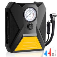 Gonfleur de Pneus Voiture,12V Mini Compresseur d'Air Portable,Pompe à Pneu électrique avec Manomètre et Lumière LED