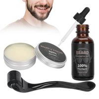 Drfeify Pratique hommes barbe Kit de croissance nourrissant moustache huile baume rouleau moustache cheveux toilettage 89163