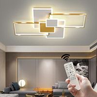 Plafonnier LED Avec Télécommande Dimmable Éclairage de Plafond 3000 - 6000K Lampe de Plafond Moderne en Acrylique Pour Salon - Doré
