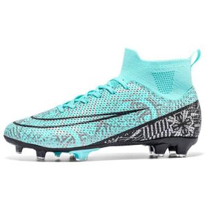 CHAUSSURES DE FOOTBALL ECELEN Chaussures de Football Respirantes - Légères et Durables - Montant Haut avec Crampons Longs - Vert