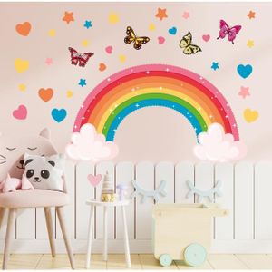 Sticker mural demi-arc-en-ciel pour chambre d'enfant, chambre d