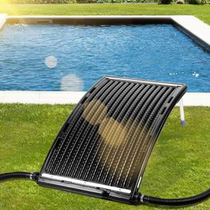 CHAUFFAGE DE PISCINE Faziango Chauffage solaire de piscine noir Tapis chauffant Absorbeur solaire 110 x 69 x 14 cm RECHAUFFEUR